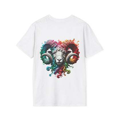 Aries Zodiac T-Shirt | Bold Ram Front & Back Graphic Tee