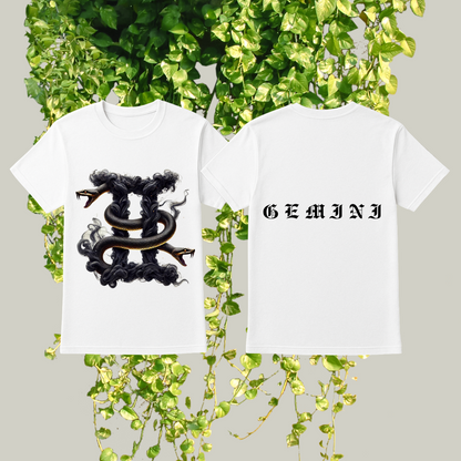 Gemini Zodiac T-Shirt | Dual Personality Front & Back Graphic Tee