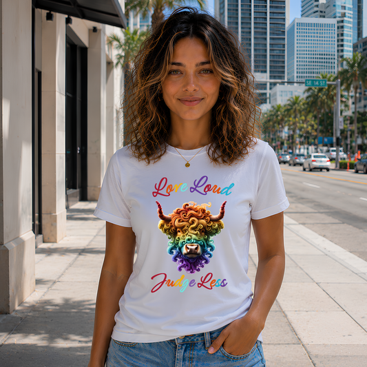 Love Loud & Judge Less T-Shirt | Kindness & Acceptance Graphic Tee