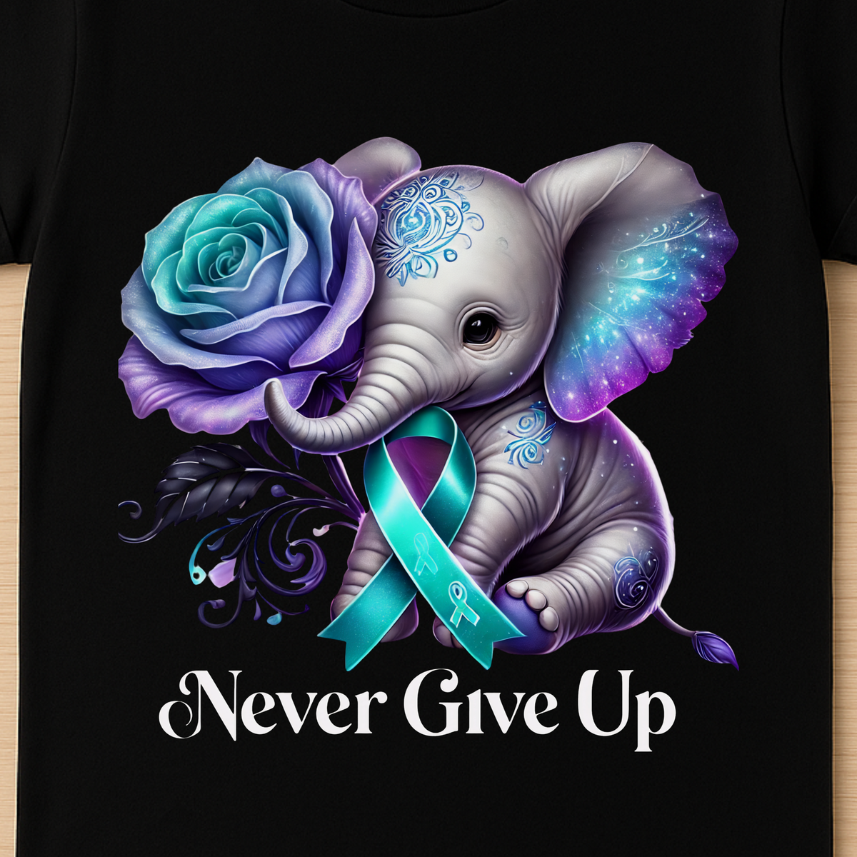 Never Give Up Suicide Awareness T-Shirt | Elephant Support Tee