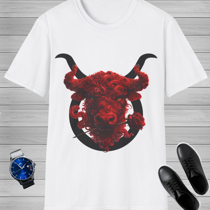Taurus Zodiac T-Shirt | Red Bull Front & Back Graphic Tee