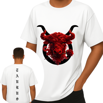 Taurus Zodiac T-Shirt | Red Bull Front & Back Graphic Tee