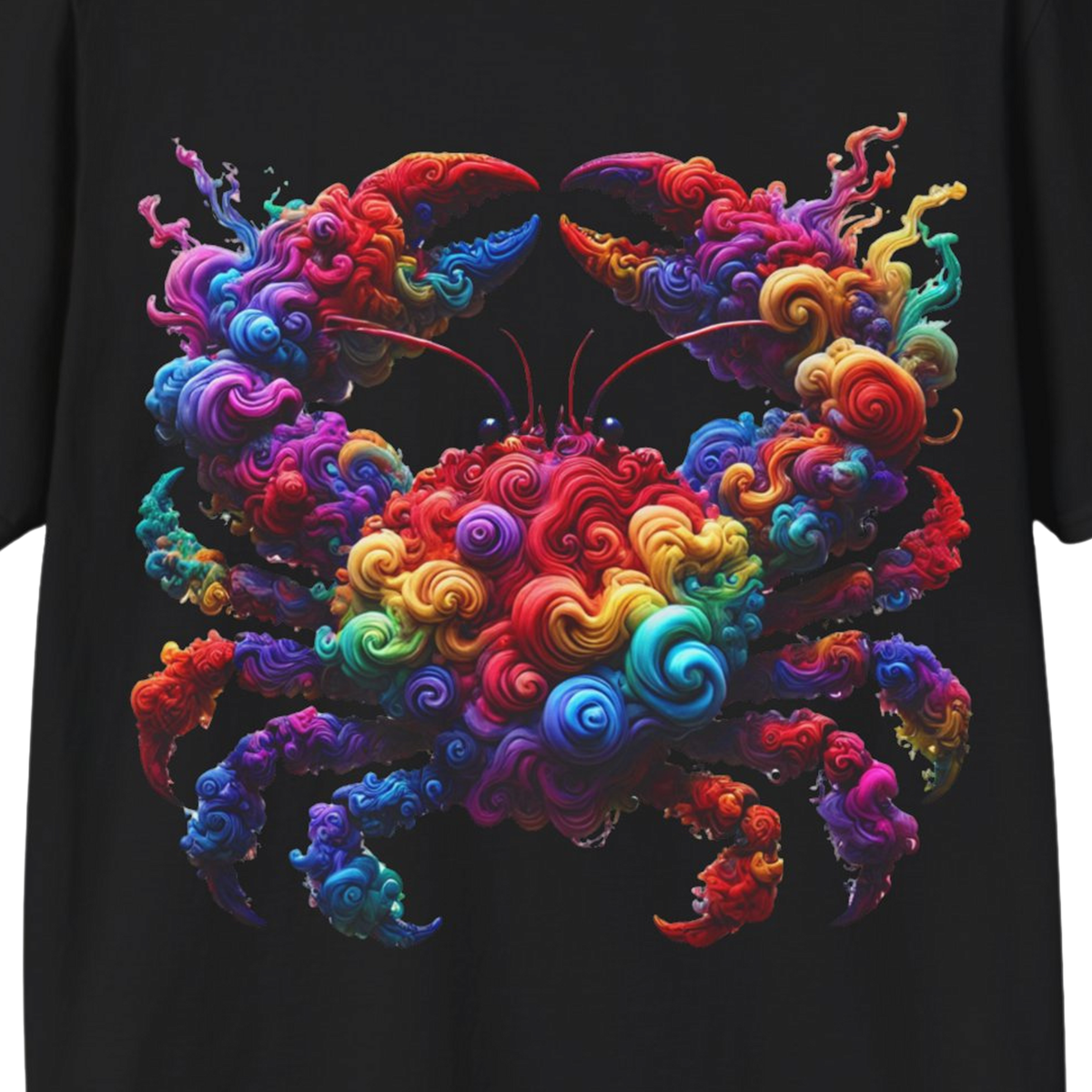 Cancer Zodiac T-Shirt | Colorful Crab Front & Back Graphic Tee