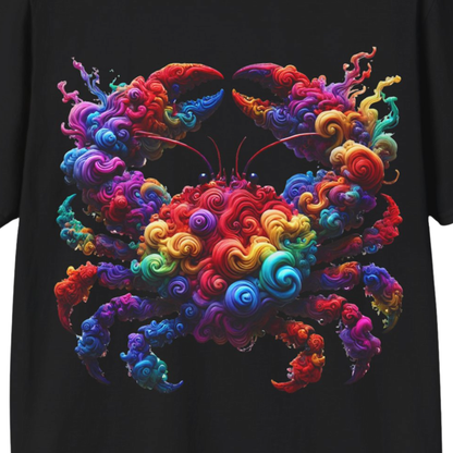 Cancer Zodiac T-Shirt | Colorful Crab Front & Back Graphic Tee