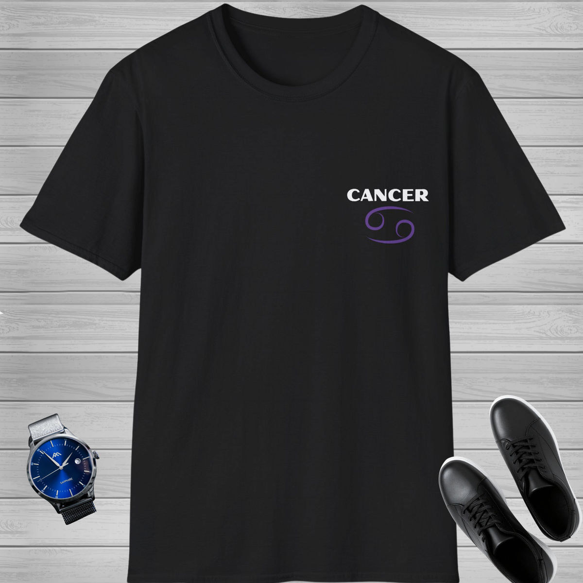 Cancer Zodiac T-Shirt | Colorful Crab Front & Back Graphic Tee