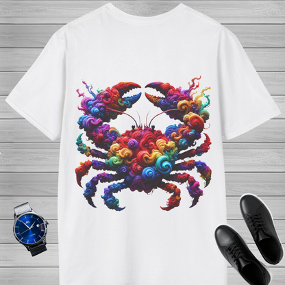 Cancer Zodiac T-Shirt | Colorful Crab Front & Back Graphic Tee