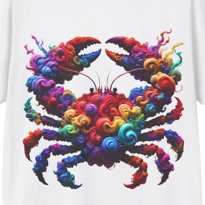 Cancer Zodiac T-Shirt | Colorful Crab Front & Back Graphic Tee