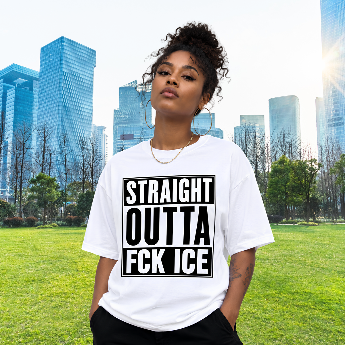 Straight Outta FCK ICE T-Shirt | Immigrant Rights Protest Tee