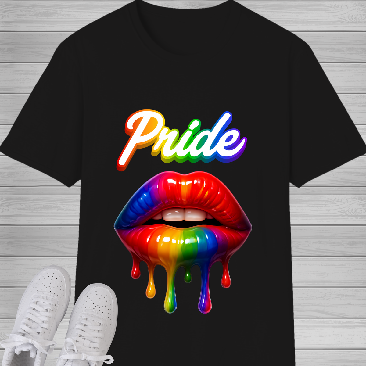Pride Rainbow Lips T-Shirt | LGBTQ+ Pride Graphic Tee