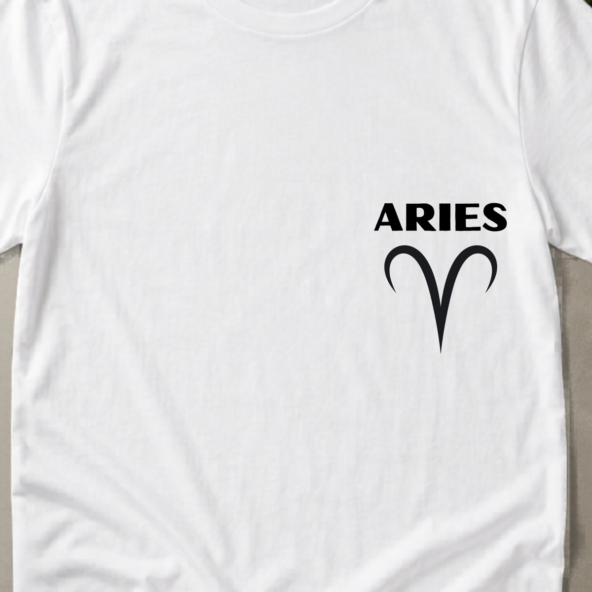 Aries Zodiac T-Shirt | Bold Ram Front & Back Graphic Tee