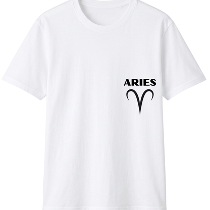 Aries Zodiac T-Shirt | Bold Ram Front & Back Graphic Tee