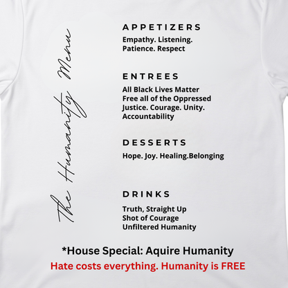 Acquire Humanity T-Shirt | Inspirational Front & Back Statement Tee