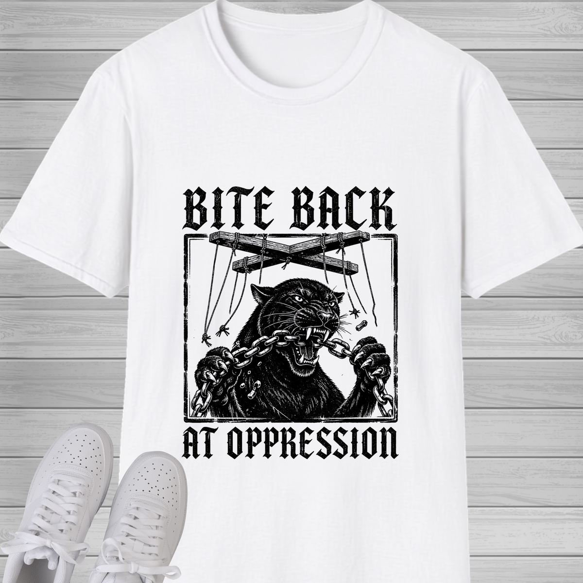 Bite Back at Oppression T-Shirt | Bold Resistance Graphic Tee