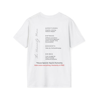 Acquire Humanity T-Shirt | Inspirational Front & Back Statement Tee