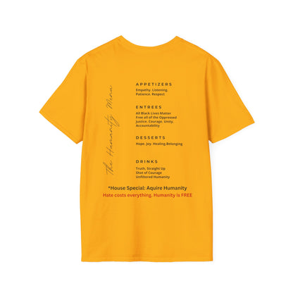 Acquire Humanity T-Shirt | Inspirational Front & Back Statement Tee