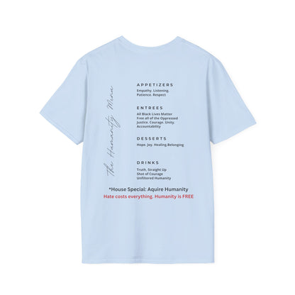 Acquire Humanity T-Shirt | Inspirational Front & Back Statement Tee